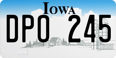 IA license plate DPO245