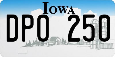 IA license plate DPO250