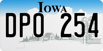 IA license plate DPO254