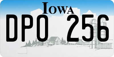 IA license plate DPO256