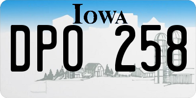 IA license plate DPO258