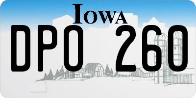 IA license plate DPO260