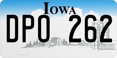 IA license plate DPO262