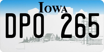 IA license plate DPO265