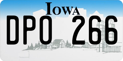 IA license plate DPO266