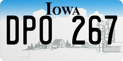IA license plate DPO267