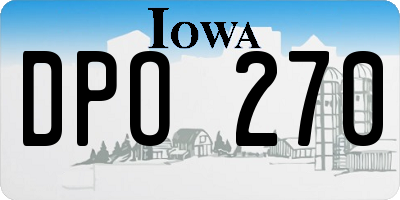 IA license plate DPO270