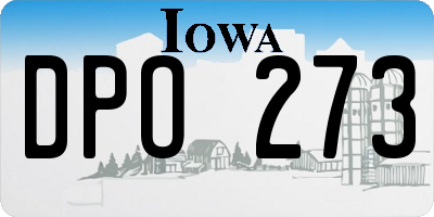 IA license plate DPO273