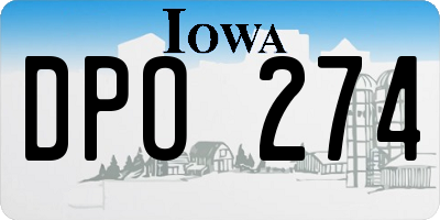 IA license plate DPO274