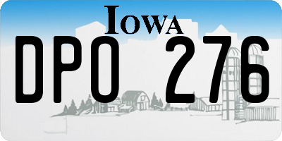 IA license plate DPO276