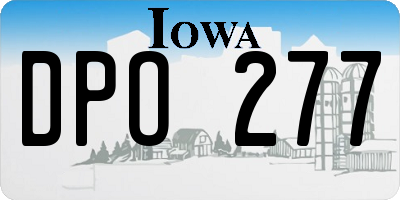 IA license plate DPO277
