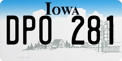 IA license plate DPO281