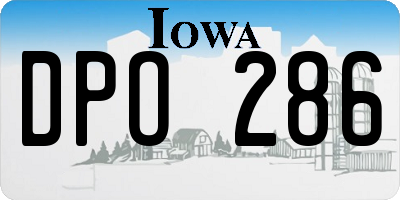 IA license plate DPO286