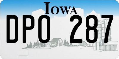 IA license plate DPO287