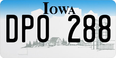 IA license plate DPO288