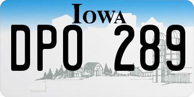 IA license plate DPO289