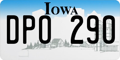 IA license plate DPO290