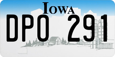 IA license plate DPO291