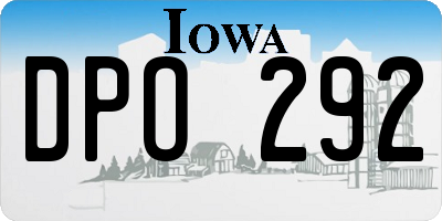 IA license plate DPO292