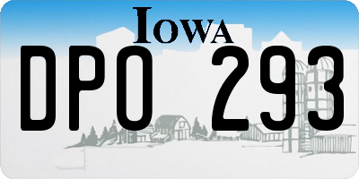 IA license plate DPO293