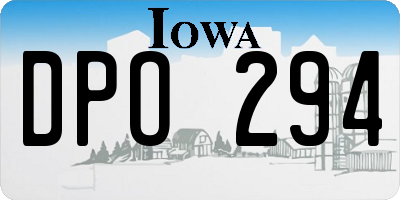 IA license plate DPO294