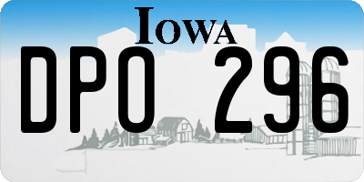 IA license plate DPO296