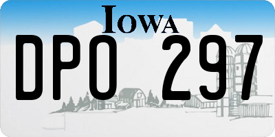 IA license plate DPO297