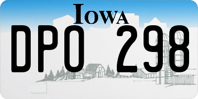IA license plate DPO298