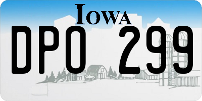 IA license plate DPO299