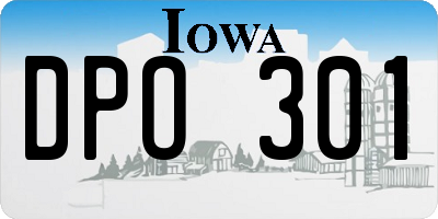 IA license plate DPO301
