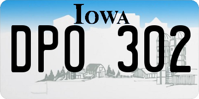 IA license plate DPO302