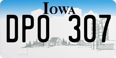 IA license plate DPO307