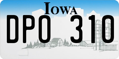 IA license plate DPO310