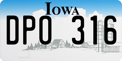 IA license plate DPO316