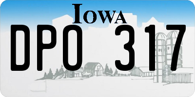 IA license plate DPO317