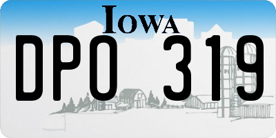 IA license plate DPO319