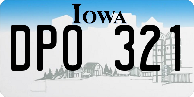 IA license plate DPO321