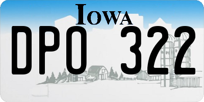 IA license plate DPO322