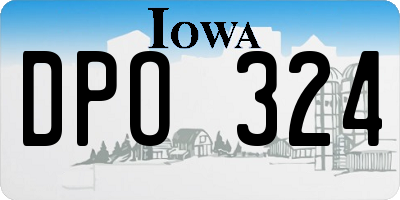 IA license plate DPO324