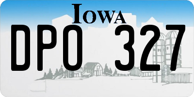 IA license plate DPO327