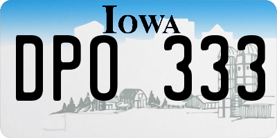 IA license plate DPO333