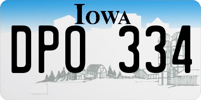 IA license plate DPO334