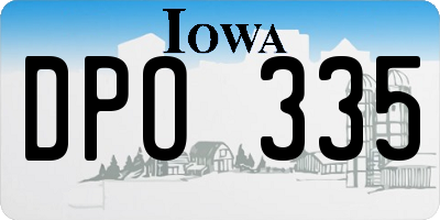 IA license plate DPO335