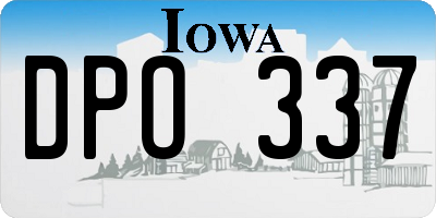 IA license plate DPO337