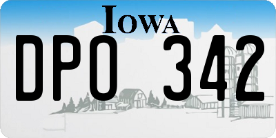 IA license plate DPO342
