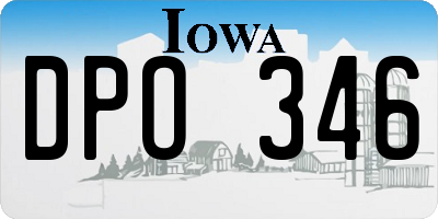 IA license plate DPO346