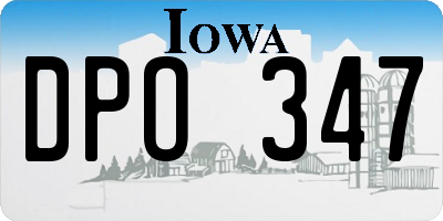 IA license plate DPO347