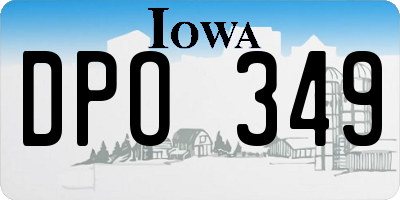 IA license plate DPO349