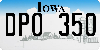 IA license plate DPO350
