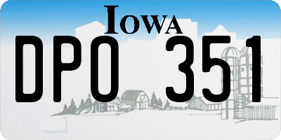 IA license plate DPO351